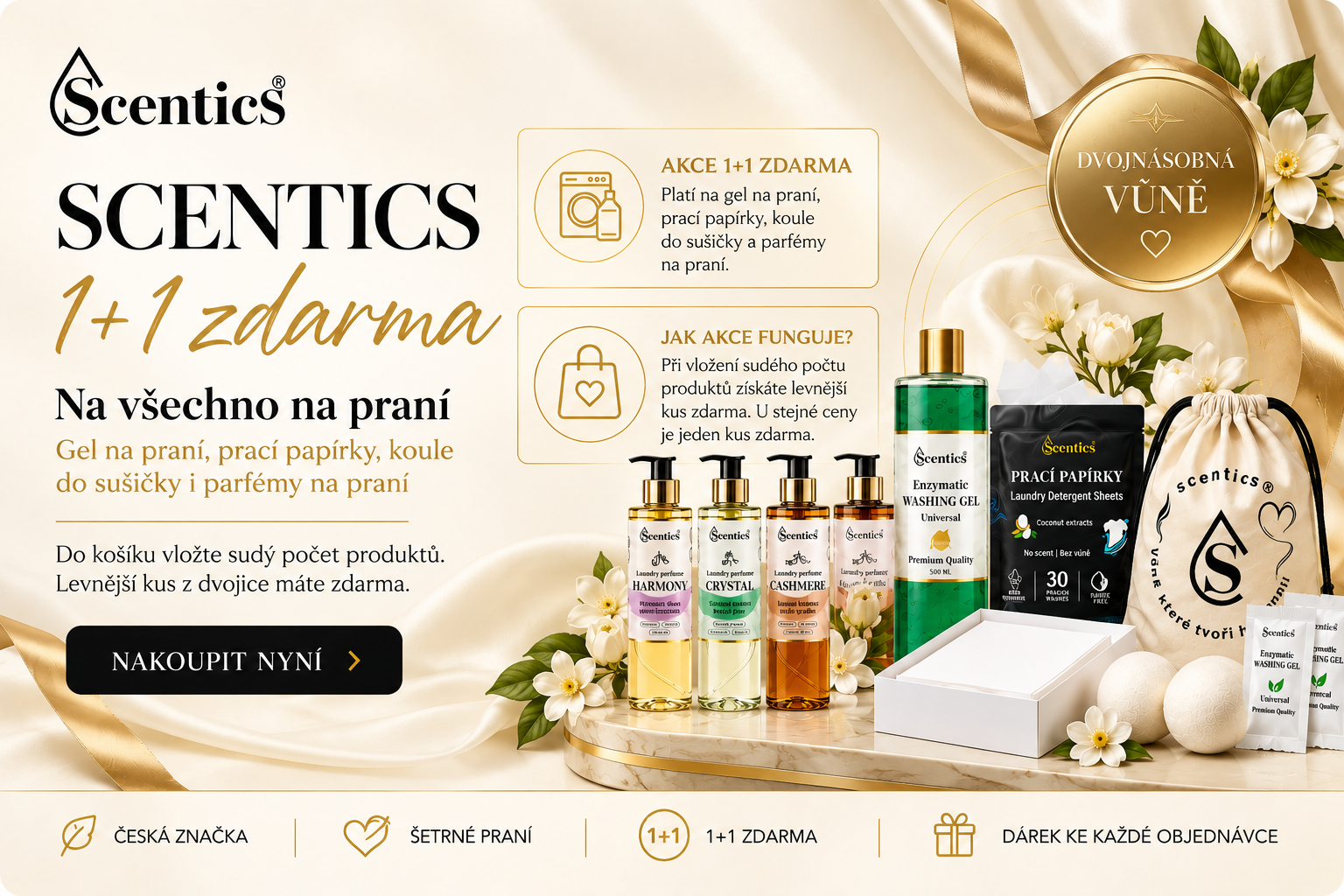 Scentics akce 1+1 zdarma